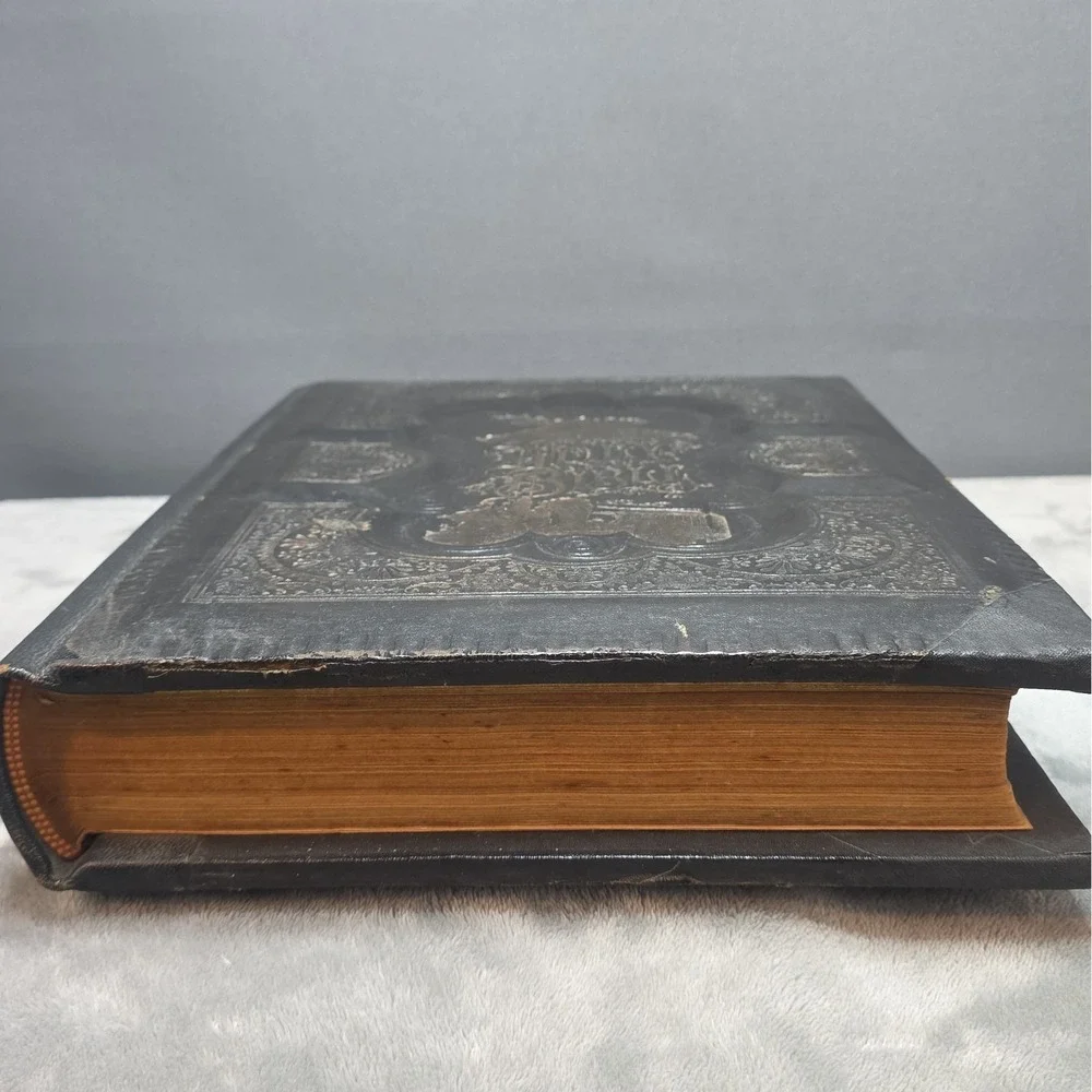 1890 Family Holy Bible Leather Bound Illustrated Burrows Bros Company